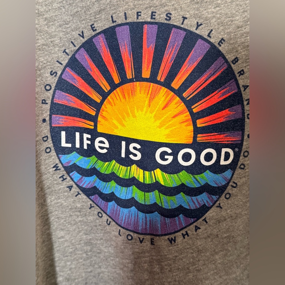 LIFE IS GOOD  Heather Gray Crusher Tank Top